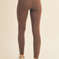 Yelete Conquer The Cold Fleece Lined High Waisted Leggings in Coffee Brown