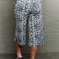 Ninexis Mix It Up High Waist Flowy Wide Leg Pants with Pockets In Grey Leopard