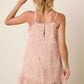 Mittoshop Feathers Don't Ruffle Feather Ruffle Hem Mini Cami Dress in Blush