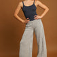 Umgee Breezy and Beautiful Elastic Waist Wide Leg Pants in Light Gray