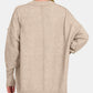 Zenana Everyday Cozy High-Low Hem Drop Shoulder Sweater in H Mocha