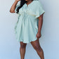 Ninexis Out Of Time Ruffle Hem Dress with Drawstring Waistband in Light Sage