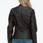 Snobbish A Wild Ride Faux Leather Biker Jacket with Side Zip Pockets in Chocolate