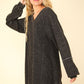 VERY J Oversized Memories Mineral Washed Oversized A-Line Mini Dress in Black