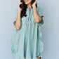 Ninexis Out Of Time Ruffle Hem Dress with Drawstring Waistband in Light Sage