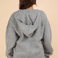 VERY J Keep It Comfy Seam Detail Drop Shoulder Hooded Sweater in Grey