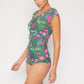 Marina West Swim Bring Me Flowers V-Neck One Piece Swimsuit In Sage