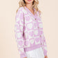 Mittoshop Bringing A Little Love Checkered Heart Button Down Cardigan