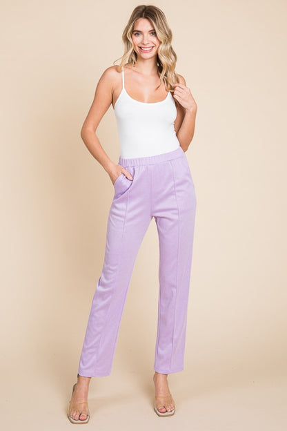 Culture Code Tailored In Lilac Pin Tuck Detail Slim Pants