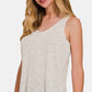 Zenana Soft & Gentle Curved Hem Tank in Ivory