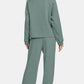 Zenana Cozy Corners Round Neck Raglan Sleeve Top and Elastic Waist Pants Set in Air Force Blue