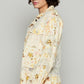 POL Dreams Come True Raw Hem Lace Patch Flounce Sleeve Jacket in Pastel Yellow