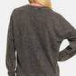 Zenana Laid Back Vibes Washed Dropped Shoulder Sweatshirt in Black