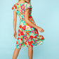 Haptics Minty Fresh Floral Square Neck Short Sleeve Dress with Pockets