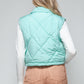 Snobbish Quilted and Cute Snap Down Quilted Crop Vest in Green