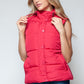 Snobbish Cute and Cozy Snap and Zip Closure Hooded Vest in Magenta
