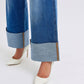 Judy Blue Rae Distressed High Waist Wide Leg Jeans