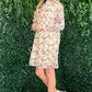 And The Why Endless Summer Floral Mock Neck Flounce Sleeve Dress