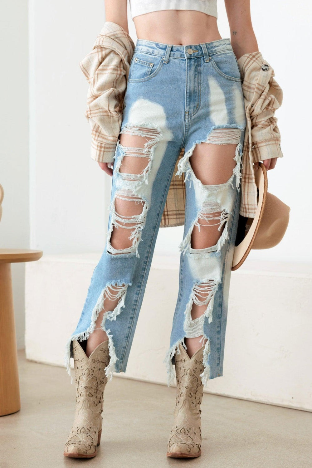Litz La Andrea Frayed Cut Distressed Jeans