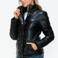 YMI Winter Perfection Pocketed Zip Up Turtleneck Puffer Jacket