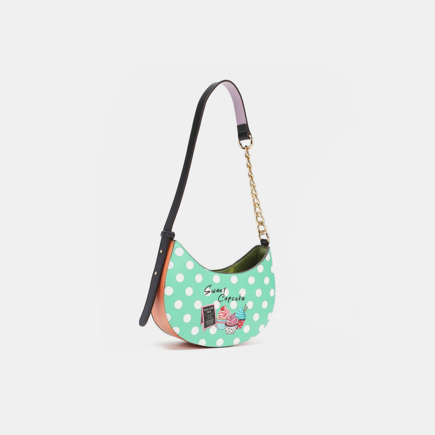 Nicole Lee USA Sweet Cupcake Vegan Leather Polka Dot Shoulder Bag