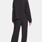 Zenana Cozy Corners Raglan Sleeve Top and Elastic Waist Pants Set in Black