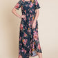 BOMBOM Follow Me There Floral Short Sleeve Maxi Dress