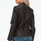 Snobbish A Wild Ride Faux Leather Biker Jacket with Side Zip Pockets in Chocolate