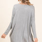 BOMBOM A Bright Day Long Sleeve Oversized Top in Heather Gray