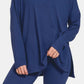 Zenana Lazy Days Brushed Microfiber Top and Leggings Lounge Set in Light Navy