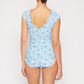 Marina West Swim Bring Me Flowers V-Neck One Piece Swimsuit In Thistle Blue