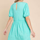 Culture Code Minty Skies Textured Puff Sleeve Dress