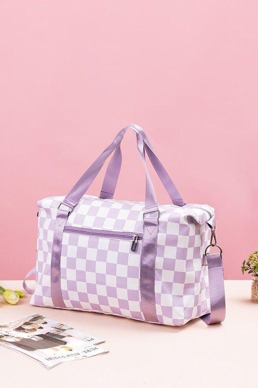 Zenana By My Side Checkered Multi-Pocket Travel Bag