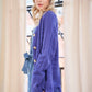 Davi & Dani Living on the Fringe V-Neck Button Up Long Sleeve Cardigan in Electric Purple