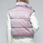 Snobbish Me and My Puffer Fine Fur Lining Quilted Vest in Dark Rose