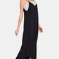 Zenana My Vibe Spaghetti Strap Wide Leg Overalls with Pockets in Black