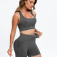 Training Day Scoop Neck Wide Strap Top and Shorts Active Set