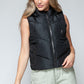 Snobbish A Quilted Beauty Zip Up Quilted Hooded Vest in Black