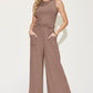 Basic Bae A Fresh Start Ribbed Tank and Wide Leg Pants Set