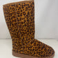 WILD DIVA Stepping Into Greatness Leopard Suede Round Toe Boots