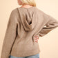 VERY J Keep It Comfy Seam Detail Drop Shoulder Hooded Sweater in Mocha