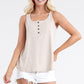 Ninexis Take Me Away Square Neck Half Button Tank