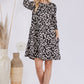 Celeste Wild One Leopard Three-Quarter Sleeve Dress with Pockets