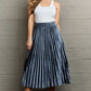 Ninexis A Little Bit Of Attitude Accordion Pleated Flowy Midi Skirt in Cloudy Blue