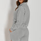 Inhale Exhale Half Button Sweatshirt and Shorts Active Set