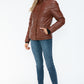 YMI Cozy Perfection Pocketed Zip Up Turtleneck Puffer Jacket in Brandy