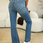 Judy Blue Janele Mid Rise Destroyed Hem Distressed Jeans