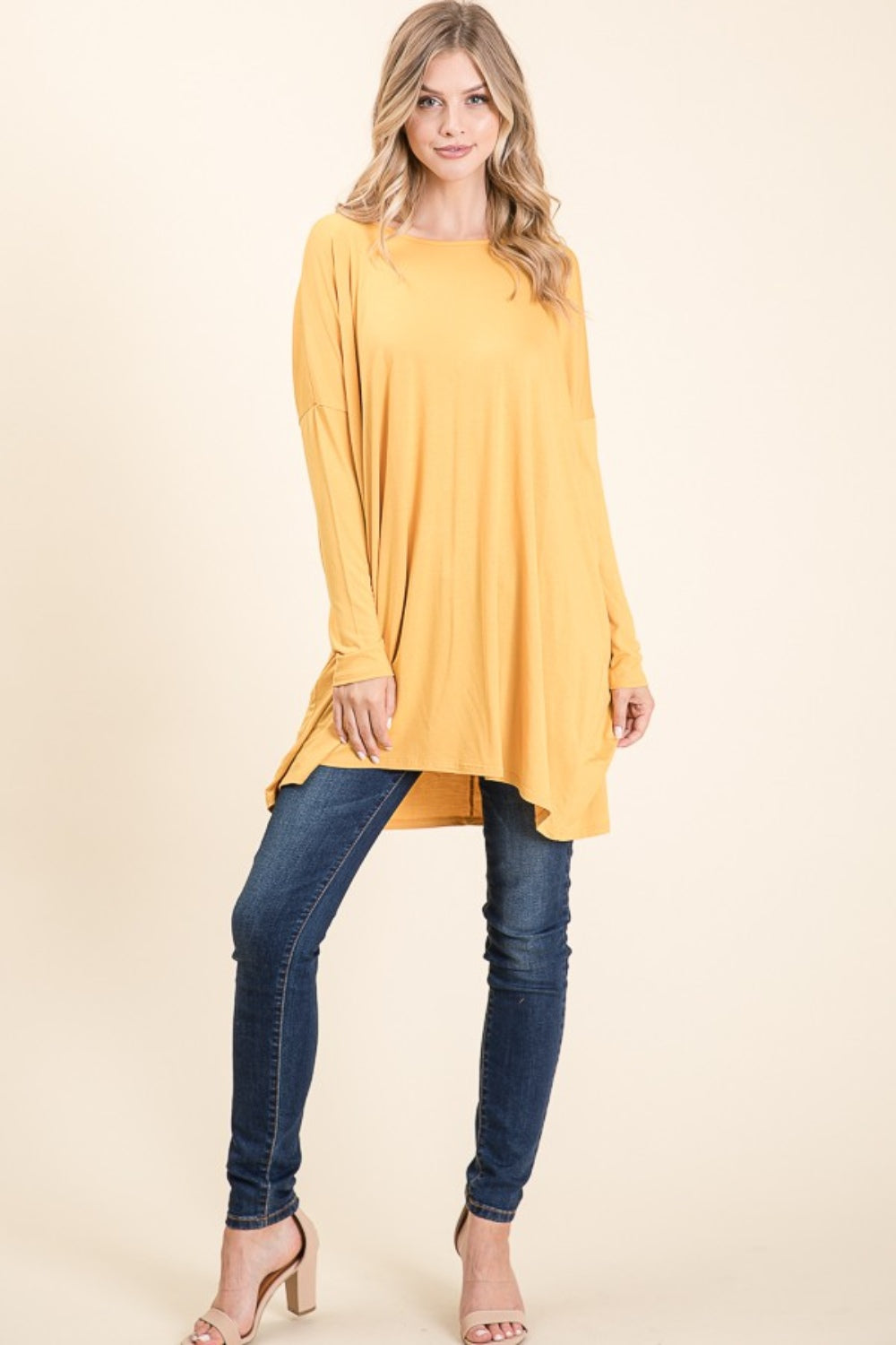 BOMBOM A Bright Day Long Sleeve Oversized Top in Yellow