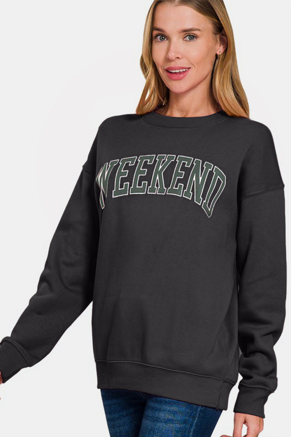 Zenana WEEKEND Dropped Shoulder Sweatshirt