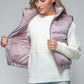 Snobbish Me and My Puffer Fine Fur Lining Quilted Vest in Dark Rose